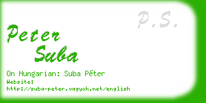 peter suba business card